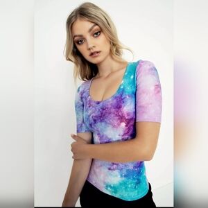 Blackmilk M Galaxy Fairyland Short Sleeve Top